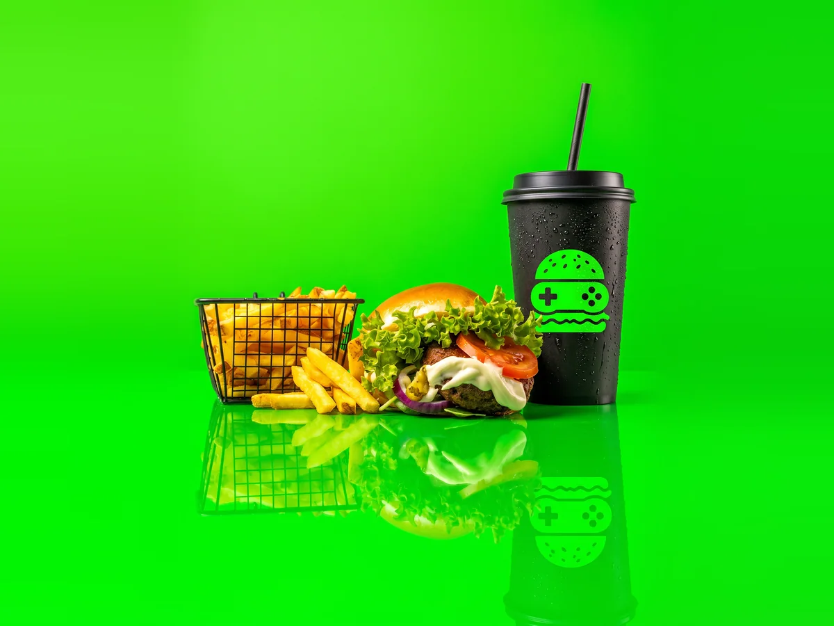 POWER-UP · PEACE MODE No Meat Burger Menu