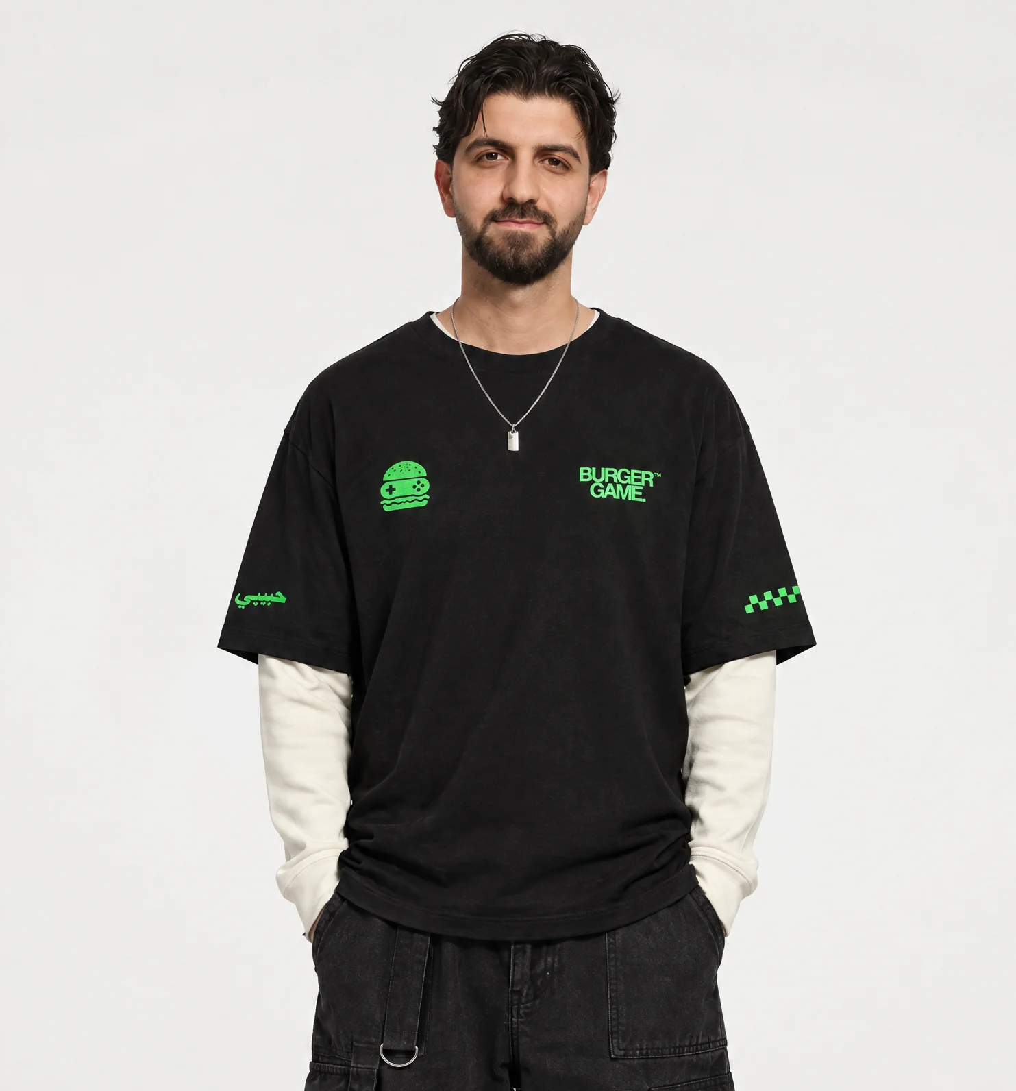 Tariq Rafea, founder of Burger Game, in the crew uniform